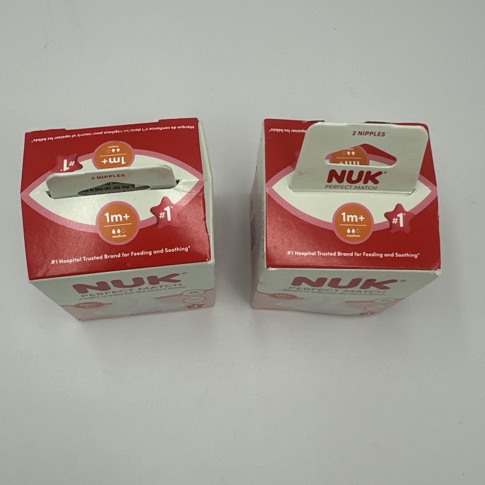 New NUK Perfect Match Bottle Nipples 1m+ 2 Silicone Anti-Colic Airvent - Lot 2 - Picture 2 of 7
